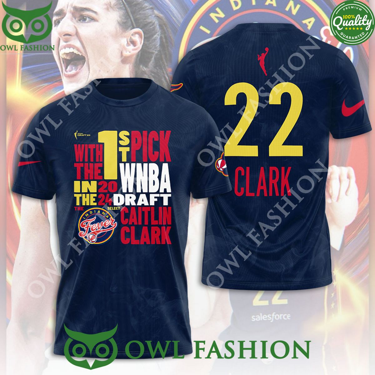 Indiana Fever x Caitlin Clark Wrestler 3D - Adult & Kids T-Shirts, Sweatshirts & Hoodies apparel design preview 1
