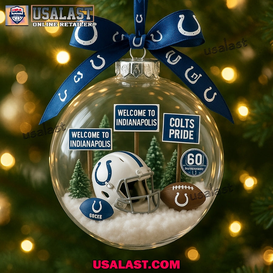 Indianapolis Colts Clear Plastic Ball Christmas - Adult & Kids T-Shirts, Sweatshirts & Hoodies apparel design preview 1