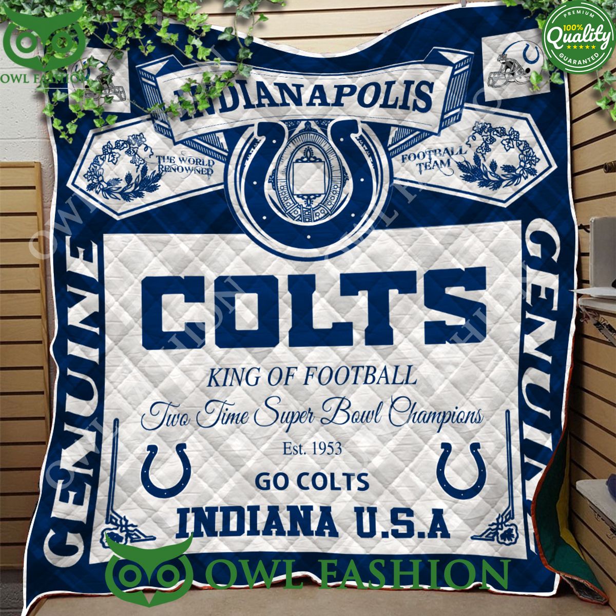 Indianapolis Colts Go King Of Football 1953 Quilt - Adult & Kids T-Shirts, Sweatshirts & Hoodies apparel design preview 1