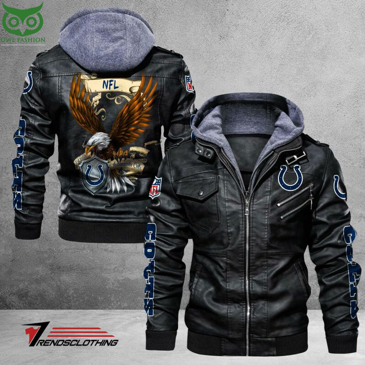 Indianapolis Colts Trending 2D Leather Jacket - Adult & Kids T-Shirts, Sweatshirts & Hoodies apparel design preview 1