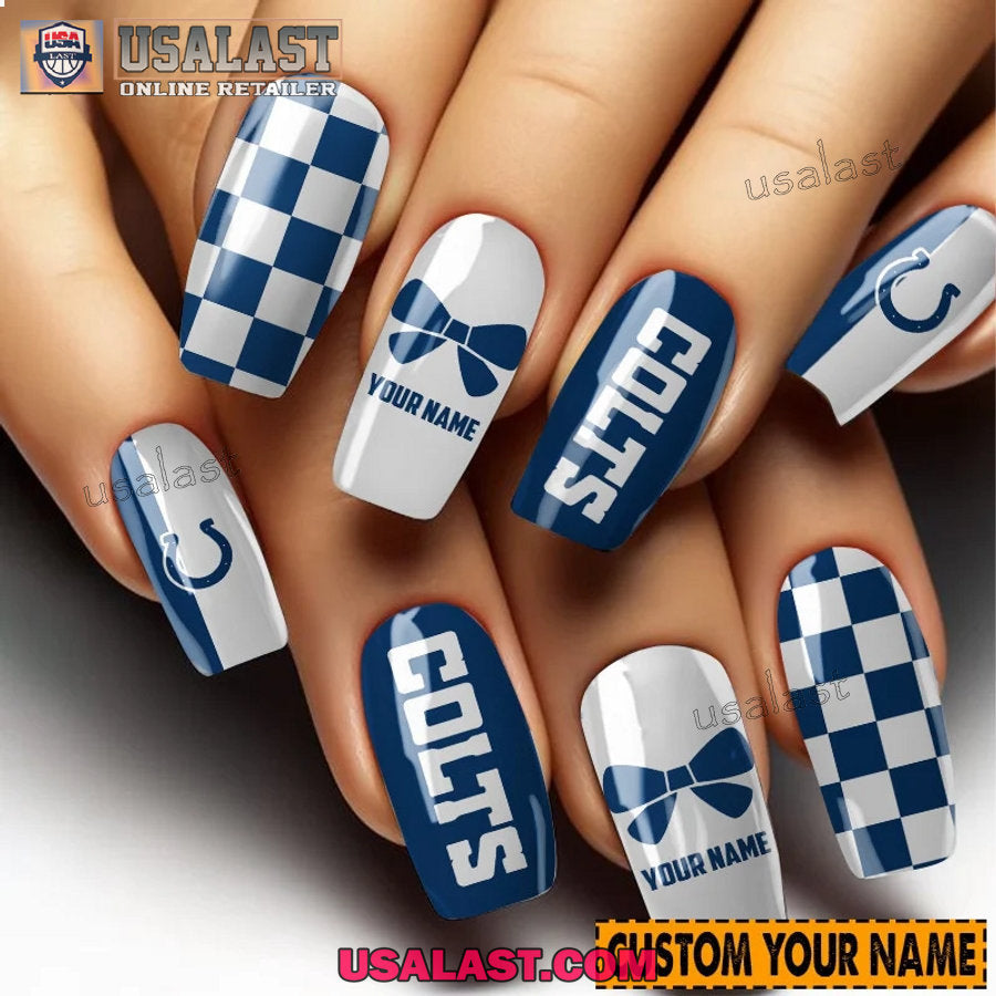 Indianapolis Colts Women Custom Nails Set - Adult & Kids T-Shirts, Sweatshirts & Hoodies apparel design preview 1