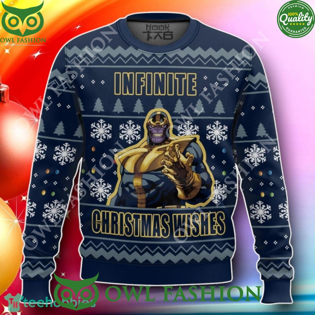 Infinite Christmas Wishes Thanos New Design 2024 Ugly - Adult & Kids T-Shirts, Sweatshirts & Hoodies apparel design preview 1