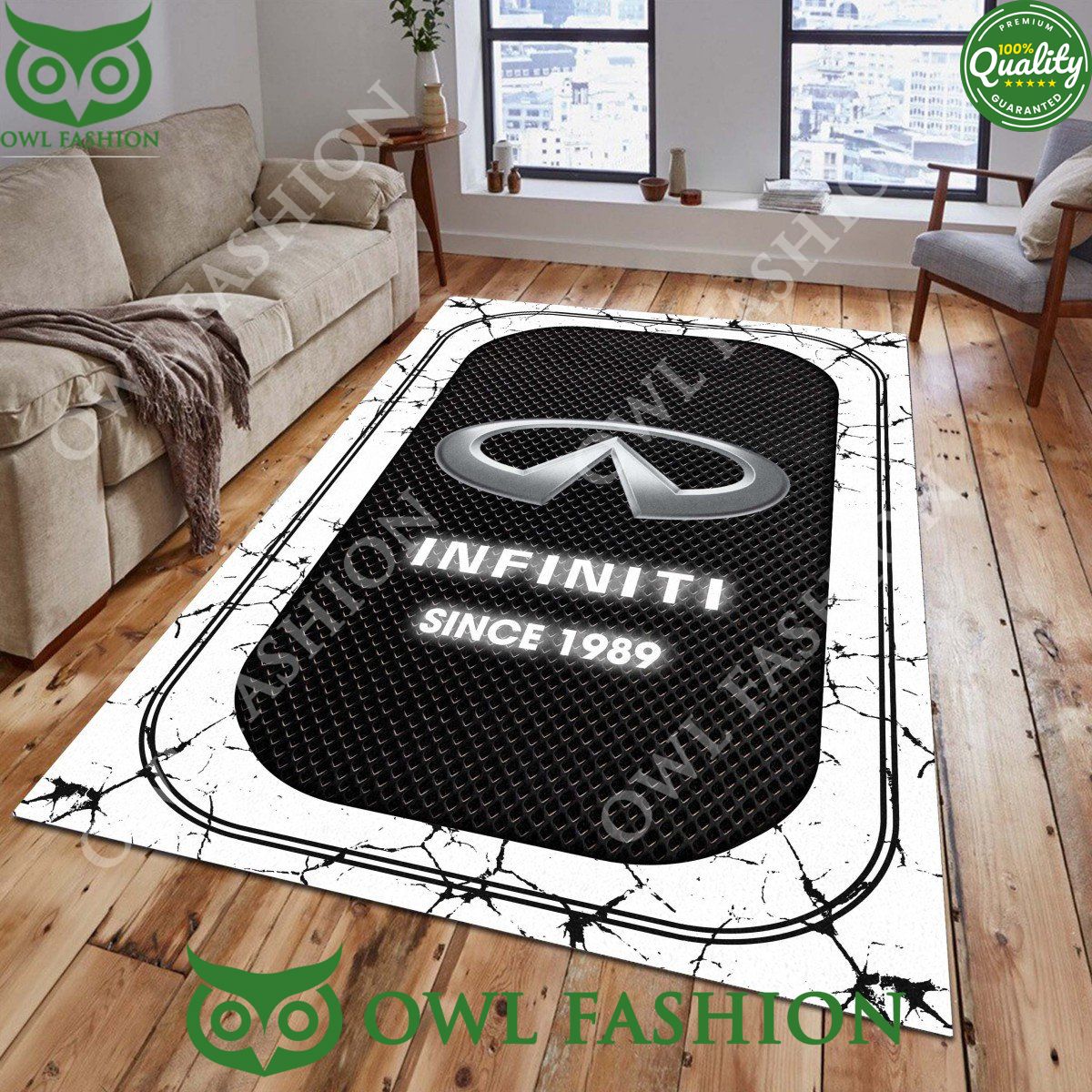 Infiniti Automobile Brand 1989 Lightning Marble rug - Adult & Kids T-Shirts, Sweatshirts & Hoodies apparel design preview 1