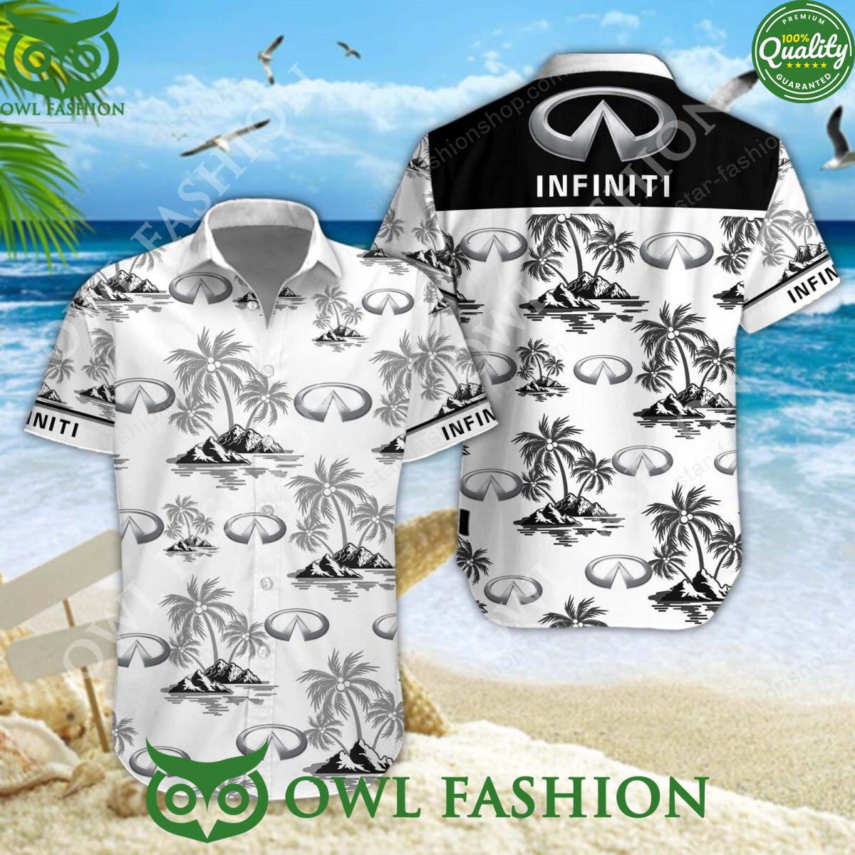 Infiniti Japanese luxury vehicle Hawaiian and Short - Adult & Kids T-Shirts, Sweatshirts & Hoodies apparel design preview 1