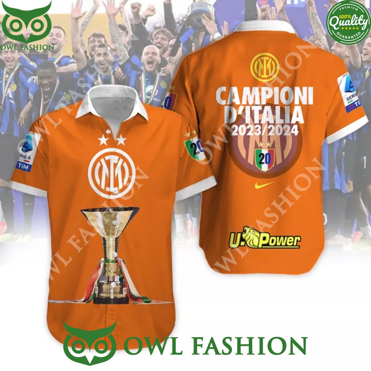 Inter Milan Champions 3D Italia U Power hawaiian - Adult & Kids T-Shirts, Sweatshirts & Hoodies apparel design preview 1