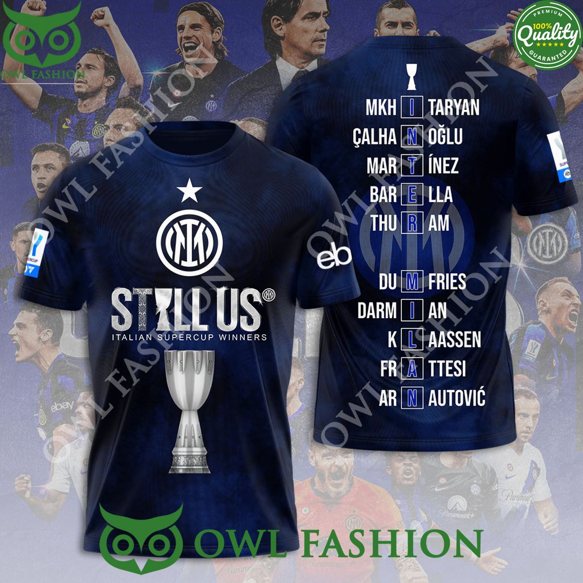 Inter Milan FC Still Us Italian Supercup Winners 3D - Adult & Kids T-Shirts, Sweatshirts & Hoodies apparel design preview 1