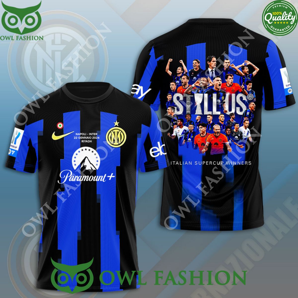 Inter Milan FC Still Us Paramount 3D Apparels - Adult & Kids T-Shirts, Sweatshirts & Hoodies apparel design preview 1