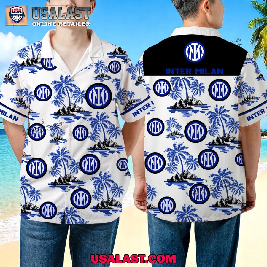 Inter Milan FC Summer Hawaiian Outfit 2025 - Adult & Kids T-Shirts, Sweatshirts & Hoodies apparel design preview 1