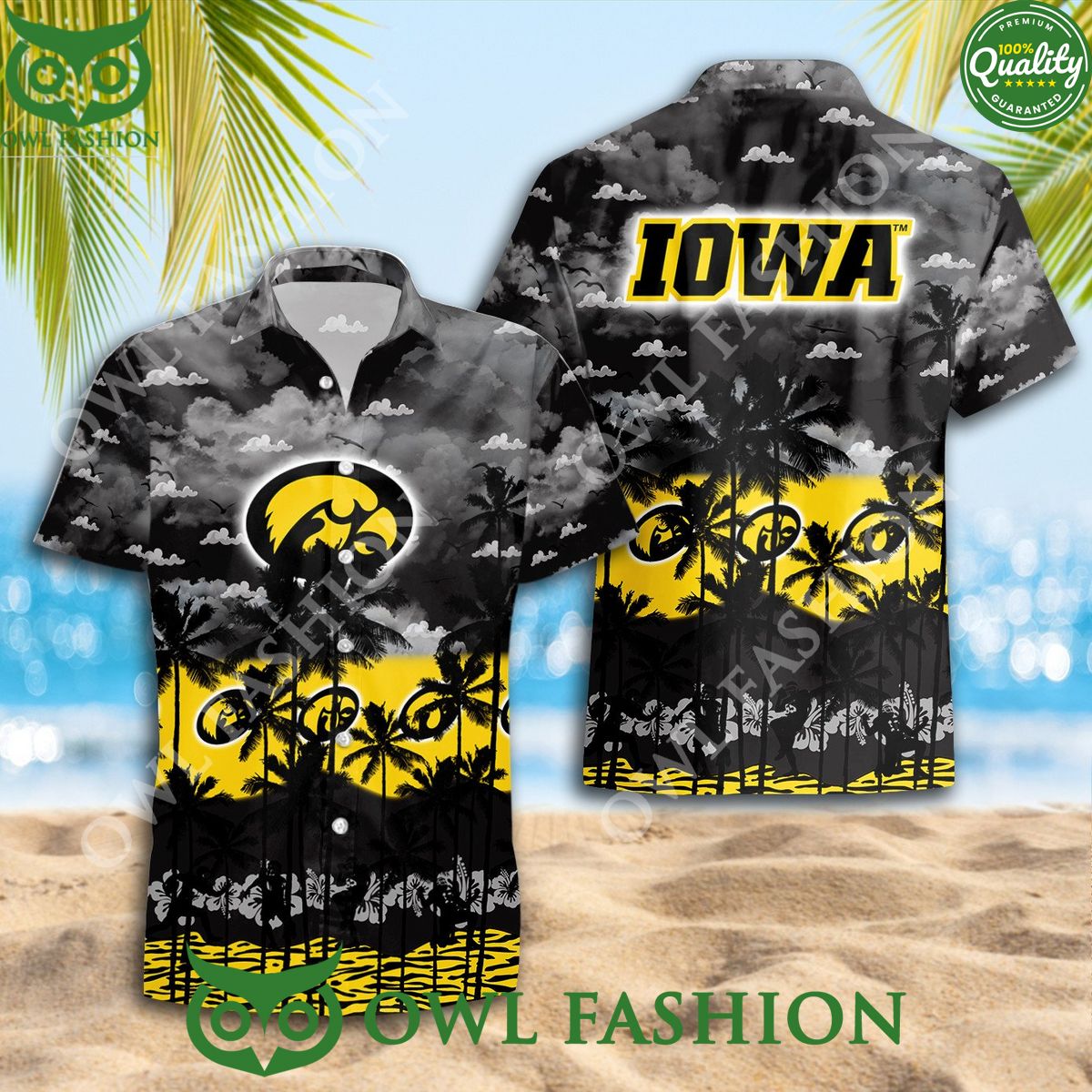 Iowa Hawkeyes NCAA Hawaiian Summer Limited Version - Adult & Kids T-Shirts, Sweatshirts & Hoodies apparel design preview 1