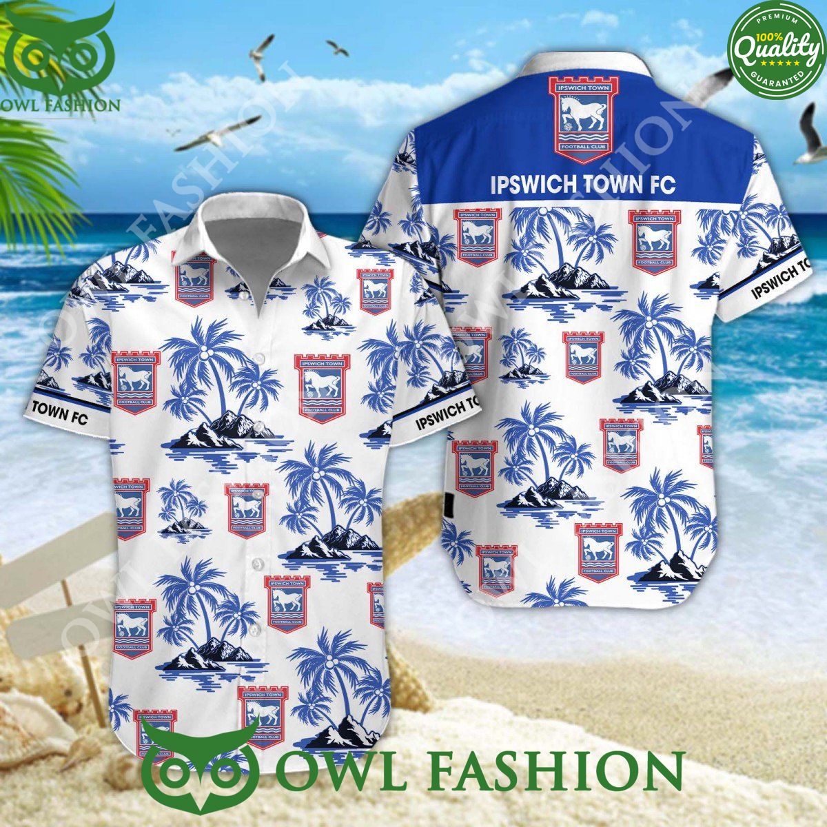 Ipswich Town EFL Aloha Beach Vibe Hawaiian Limited - Adult & Kids T-Shirts, Sweatshirts & Hoodies apparel design preview 1