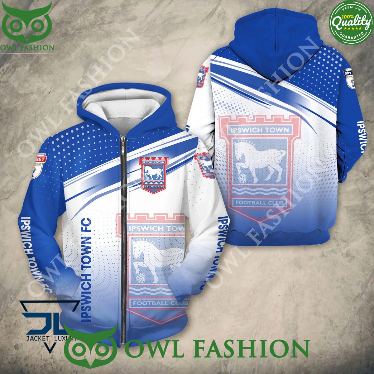 Ipswich Town F.C EFL Champion 2024 3D - Adult & Kids T-Shirts, Sweatshirts & Hoodies apparel design preview 1