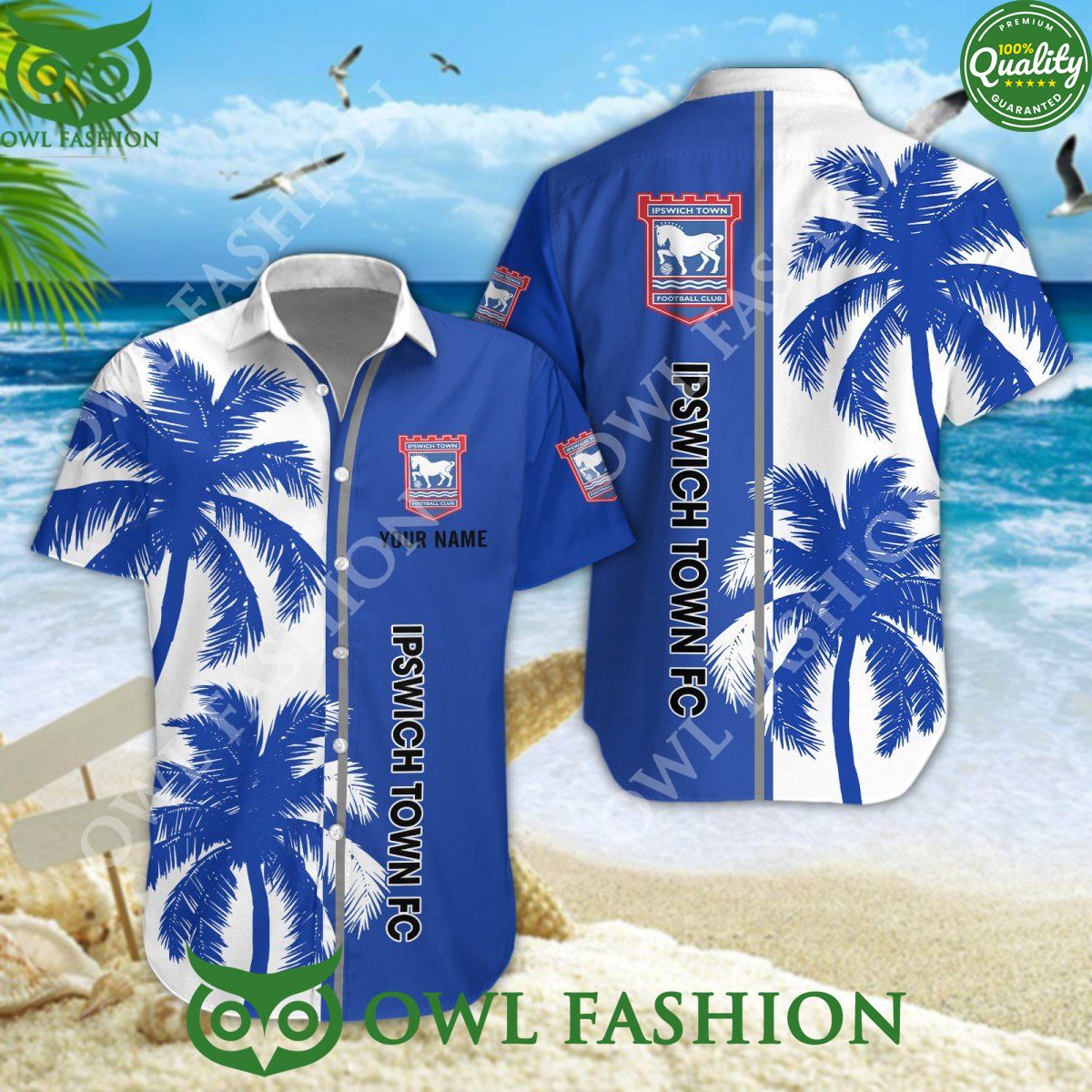 Ipswich Town Summer Beach Tropical Coconut Tree 2024 - Adult & Kids T-Shirts, Sweatshirts & Hoodies apparel design preview 1