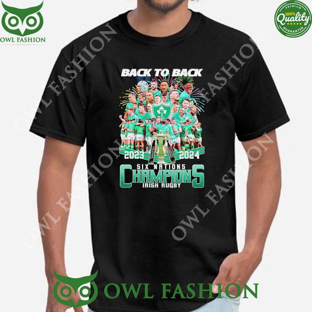 Irish Rugby Back To 2023 2024 Six Nations Champions - Adult & Kids T-Shirts, Sweatshirts & Hoodies apparel design preview 1