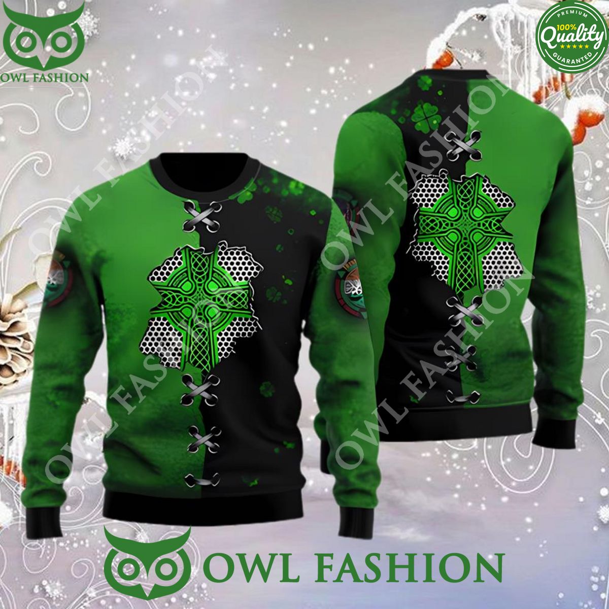 Irish St Patrick Celtic Knot Ugly Christmas Sweater - Adult & Kids T-Shirts, Sweatshirts & Hoodies apparel design preview 1