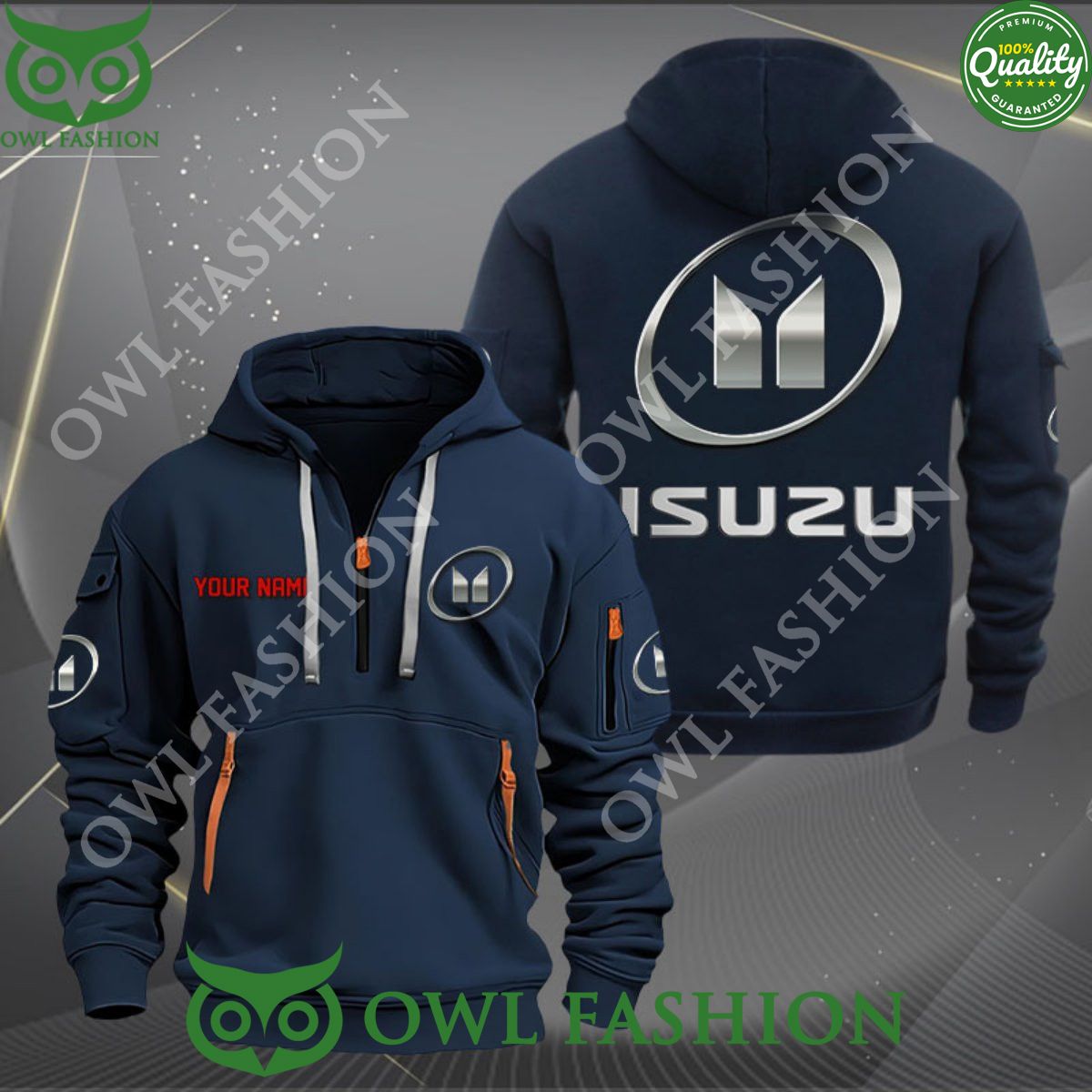 Isuzu Car Motor Luxury Customized 2d half zipper - Adult & Kids T-Shirts, Sweatshirts & Hoodies apparel design preview 1