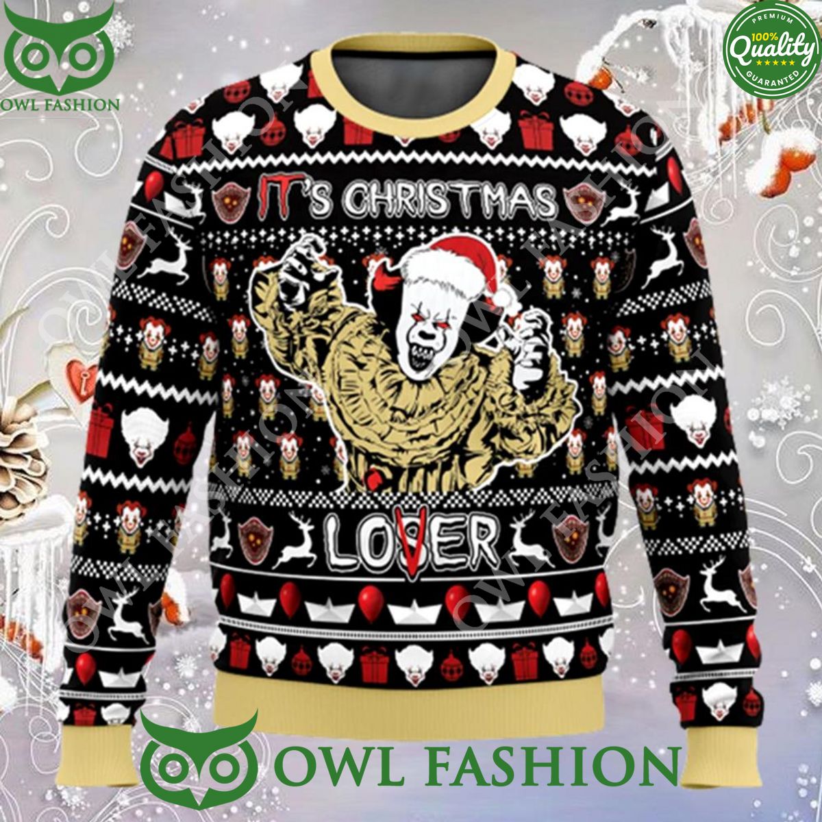 ITs Christmas Lover IT Ugly Sweater Jumper - Adult & Kids T-Shirts, Sweatshirts & Hoodies apparel design preview 1