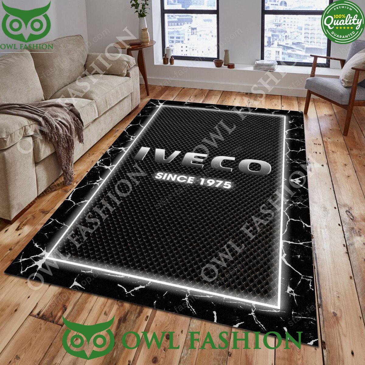 Iveco Industrial Vehicles Truck 1975 Carpet Rug - Adult & Kids T-Shirts, Sweatshirts & Hoodies apparel design preview 1