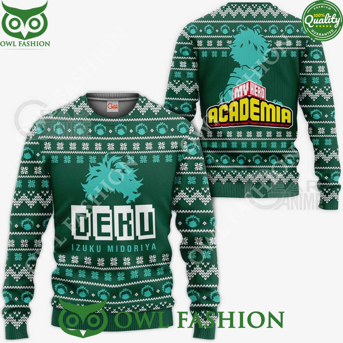 Izuku Midoriya Ugly Christmas Sweater Deku Xmas - Adult & Kids T-Shirts, Sweatshirts & Hoodies apparel design preview 1