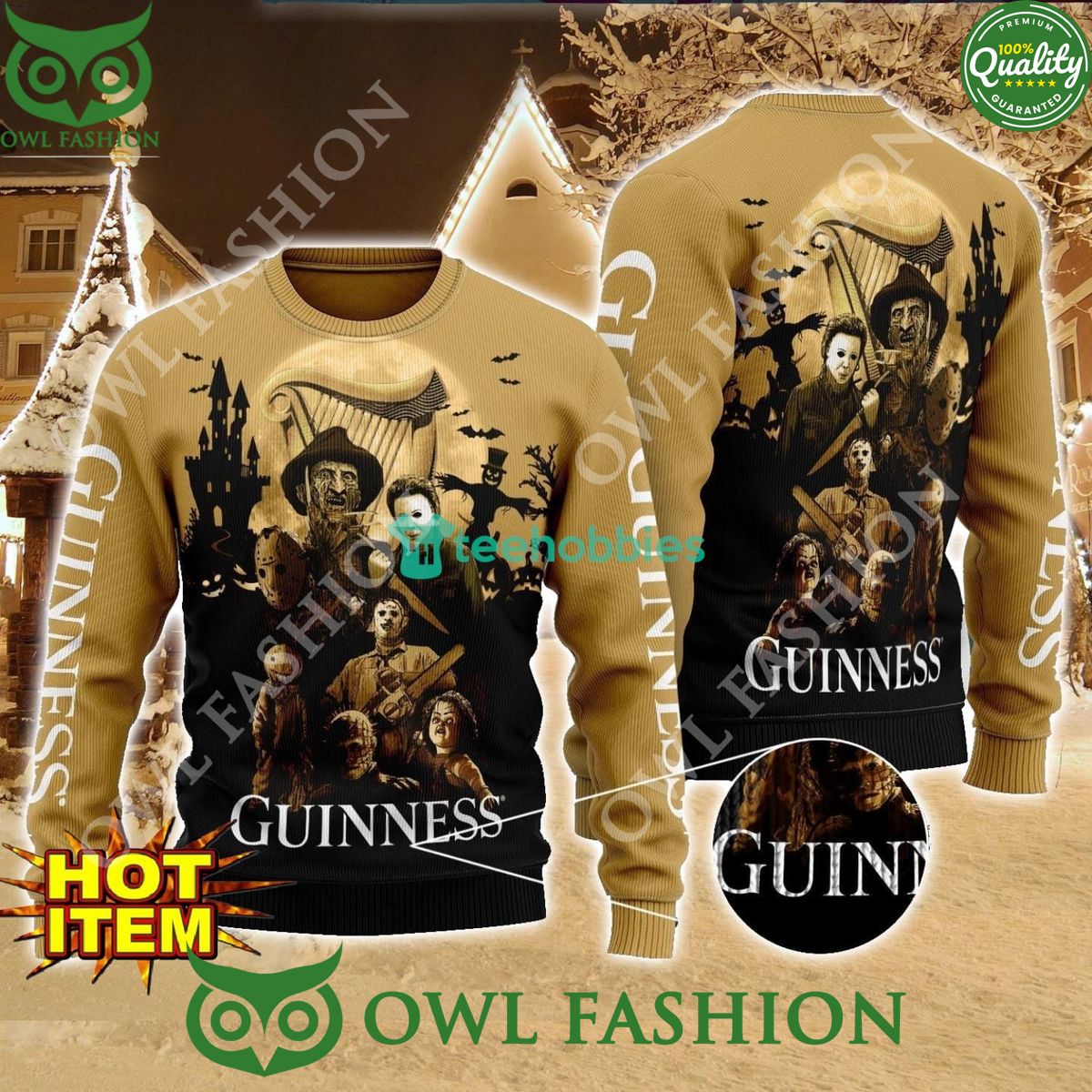 Guinness Beer Horror Halloween Night 2024 Ugly - Adult & Kids T-Shirts, Sweatshirts & Hoodies apparel design preview 1