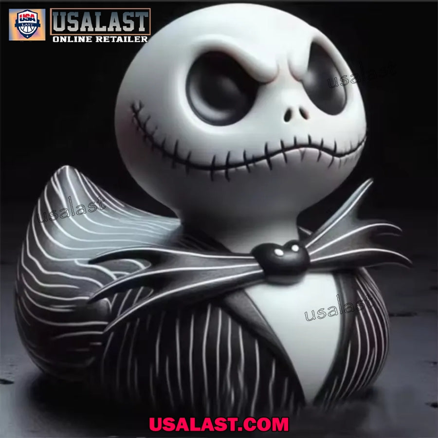 Jack Skellington Halloween Horror Duck Resin Ornament - Adult & Kids T-Shirts, Sweatshirts & Hoodies apparel design preview 1