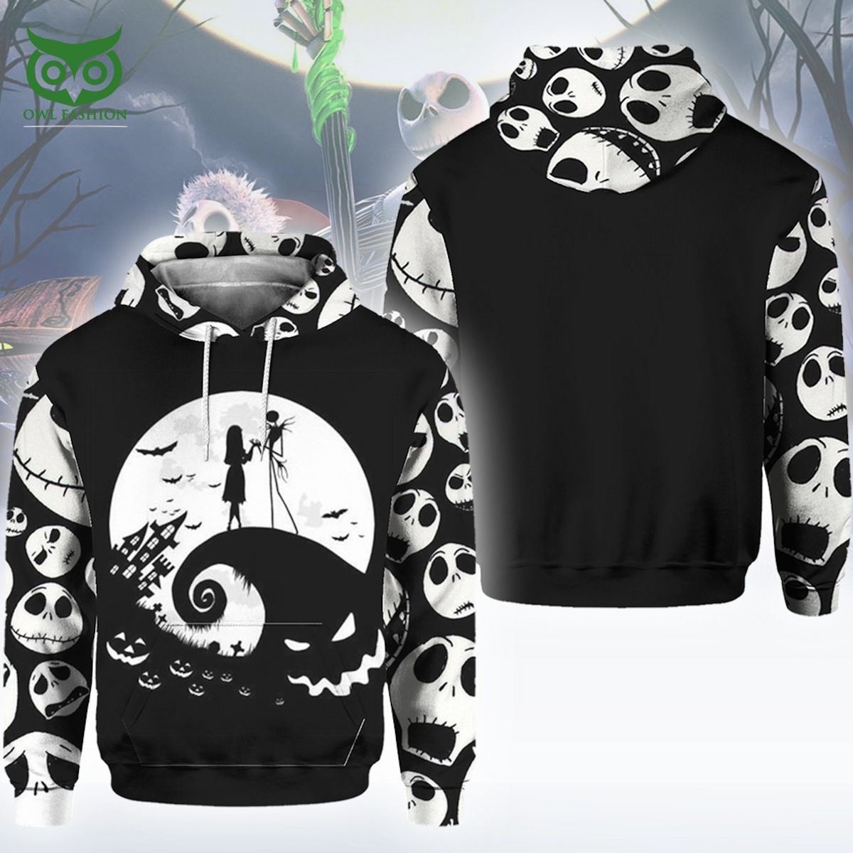 Jack Skellington Nightmare Before Christmas Black - Adult & Kids T-Shirts, Sweatshirts & Hoodies apparel design preview 1
