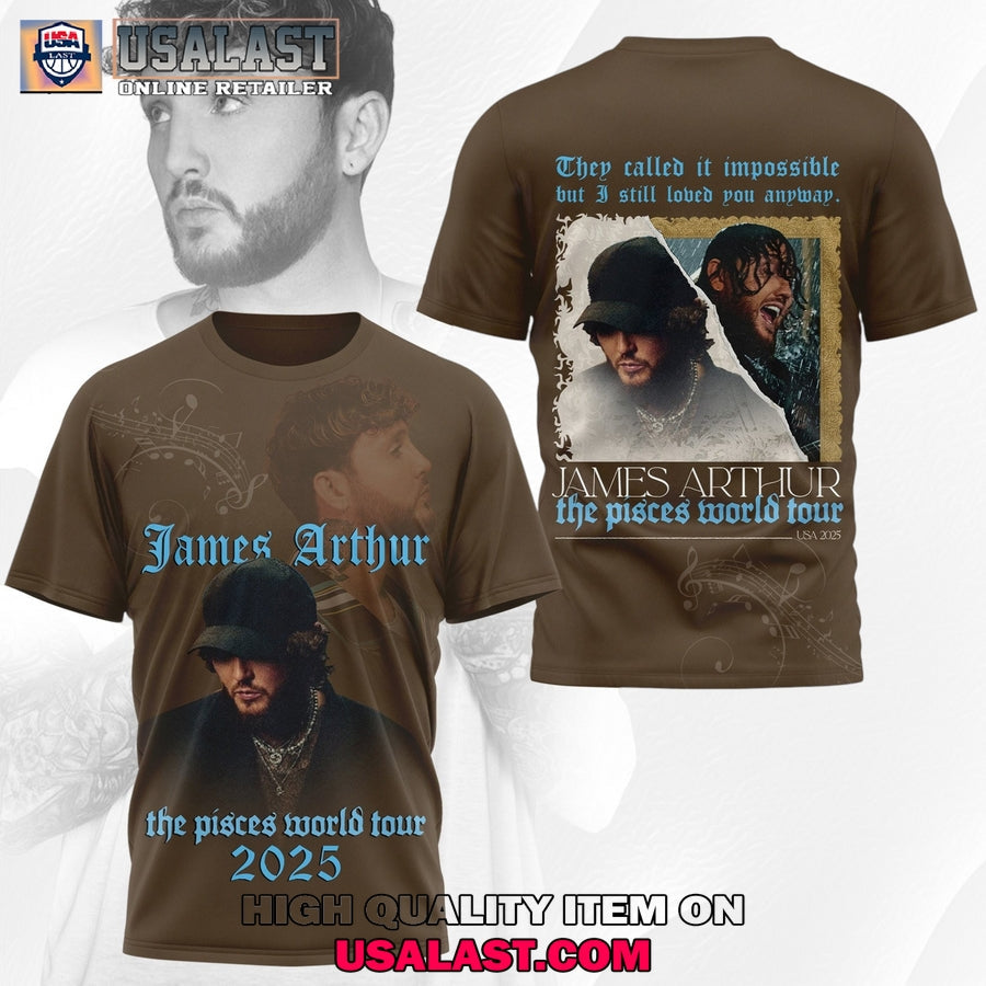 James Arthur The Pisces World Tour 2025 3D - Adult & Kids T-Shirts, Sweatshirts & Hoodies apparel design preview 1