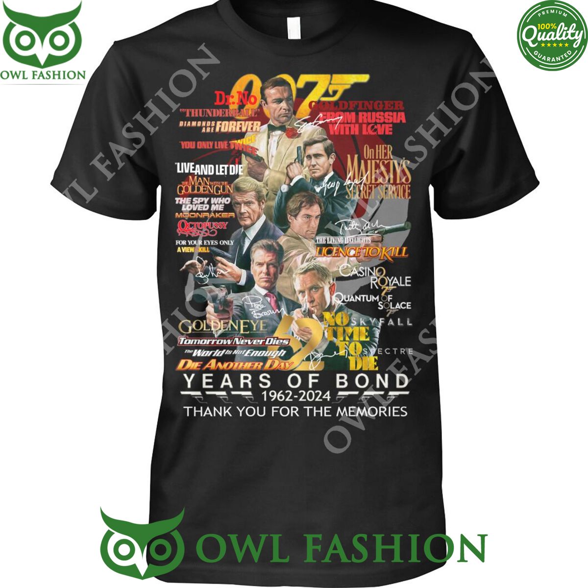 James Bond 2024 62 years memories anniversary Year of - Adult & Kids T-Shirts, Sweatshirts & Hoodies apparel design preview 1