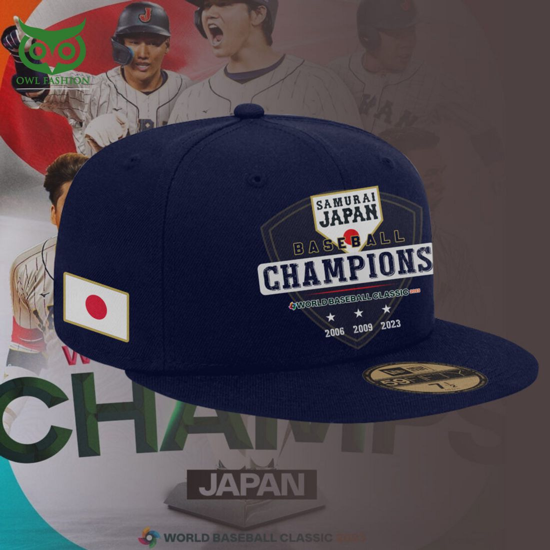 Japan Baseball New Era Navy 2023 World Classic Cap - Adult & Kids T-Shirts, Sweatshirts & Hoodies apparel design preview 1