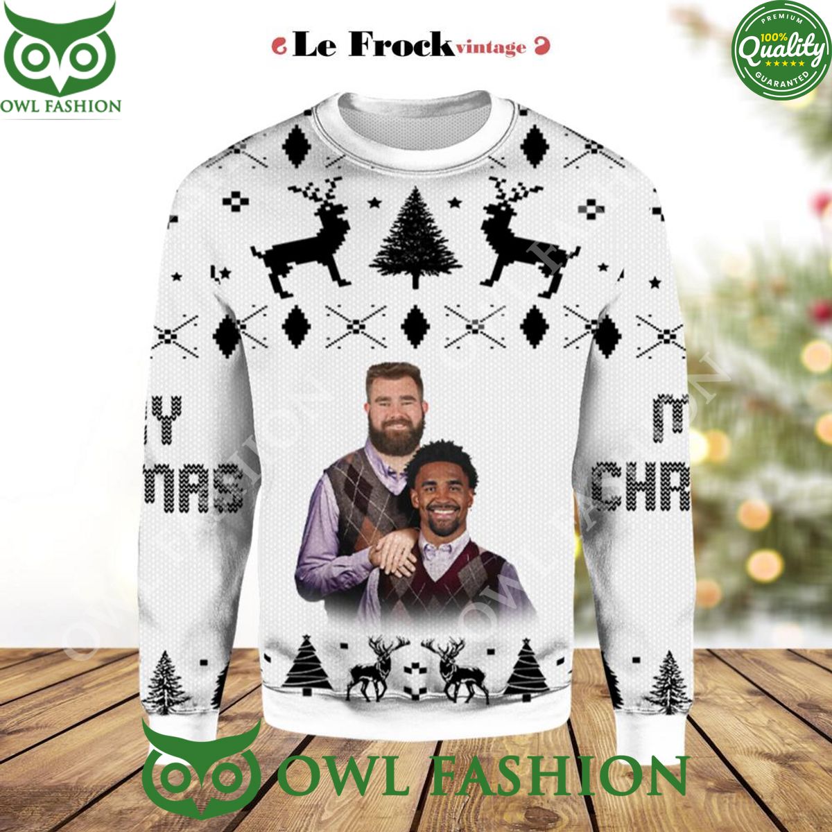 Jason Kelce Jalen Hurts Premium Ugly Christmas - Adult & Kids T-Shirts, Sweatshirts & Hoodies apparel design preview 1