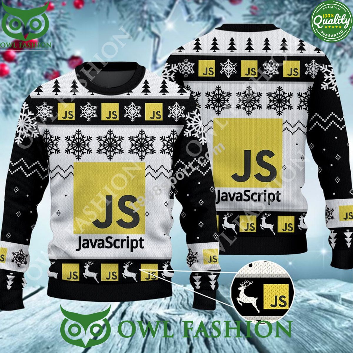 JavaScript programming language IT Ugly Sweater - Adult & Kids T-Shirts, Sweatshirts & Hoodies apparel design preview 1