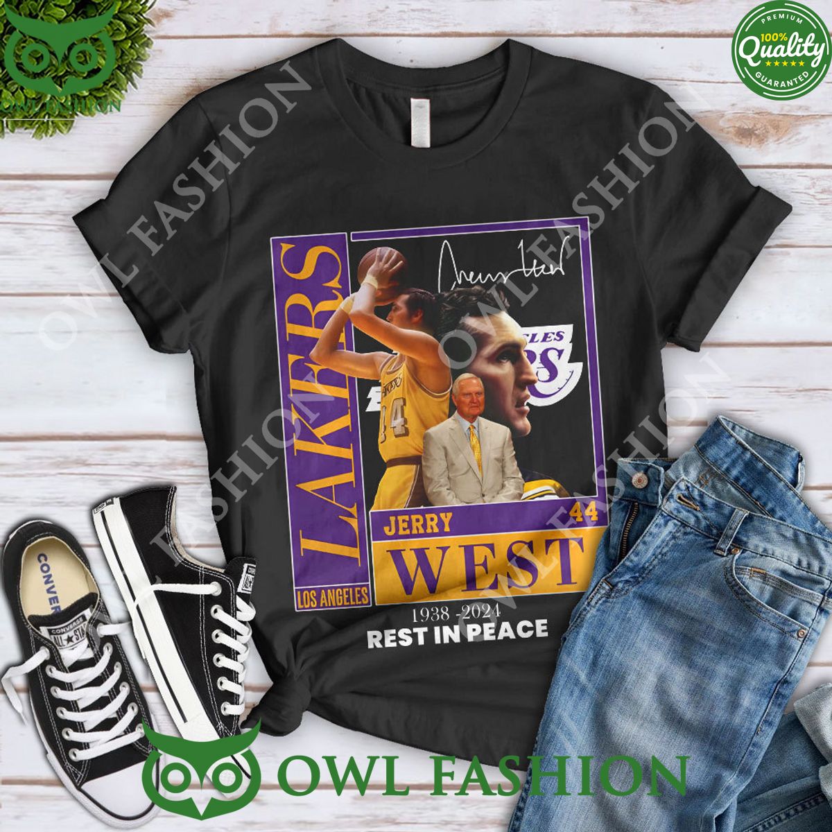 Jerry West The Lakers Legend Rest In Peace 2D - Adult & Kids T-Shirts, Sweatshirts & Hoodies apparel design preview 1