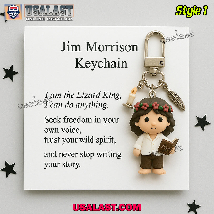 Jim Morrison Memorial Multi Charm Keychain - Adult & Kids T-Shirts, Sweatshirts & Hoodies apparel design preview 1