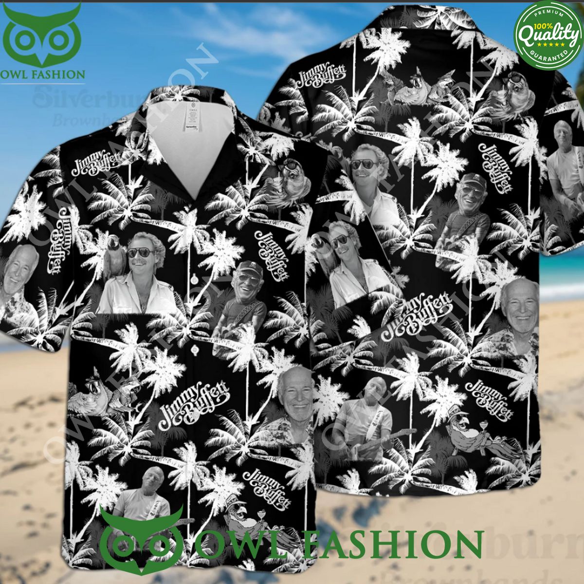 Jimmy Buffett Black White Hawaiian Beach Vibe Limited - Adult & Kids T-Shirts, Sweatshirts & Hoodies apparel design preview 1