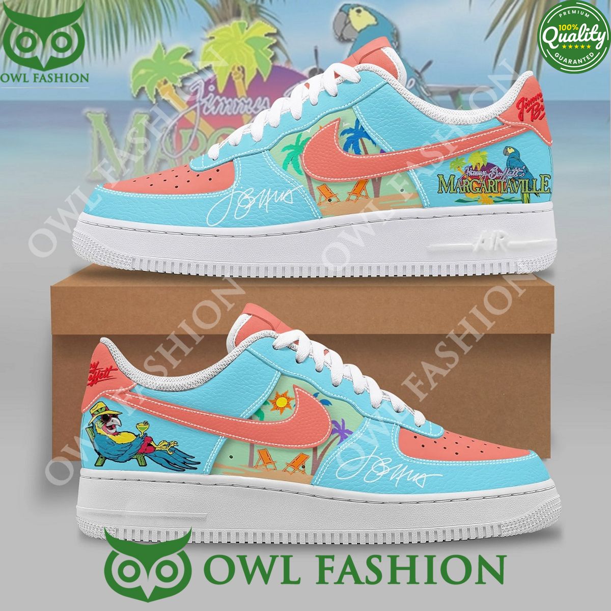 Jimmy Buffett Margaritaville Song Air Force 1 Sneaker - Adult & Kids T-Shirts, Sweatshirts & Hoodies apparel design preview 1
