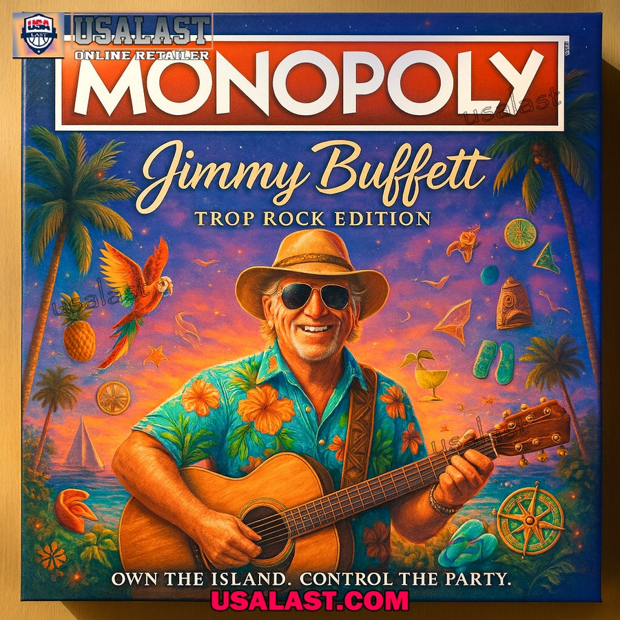 Jimmy Buffett Trop Rock Edition Monopoly Board Game - Adult & Kids T-Shirts, Sweatshirts & Hoodies apparel design preview 1