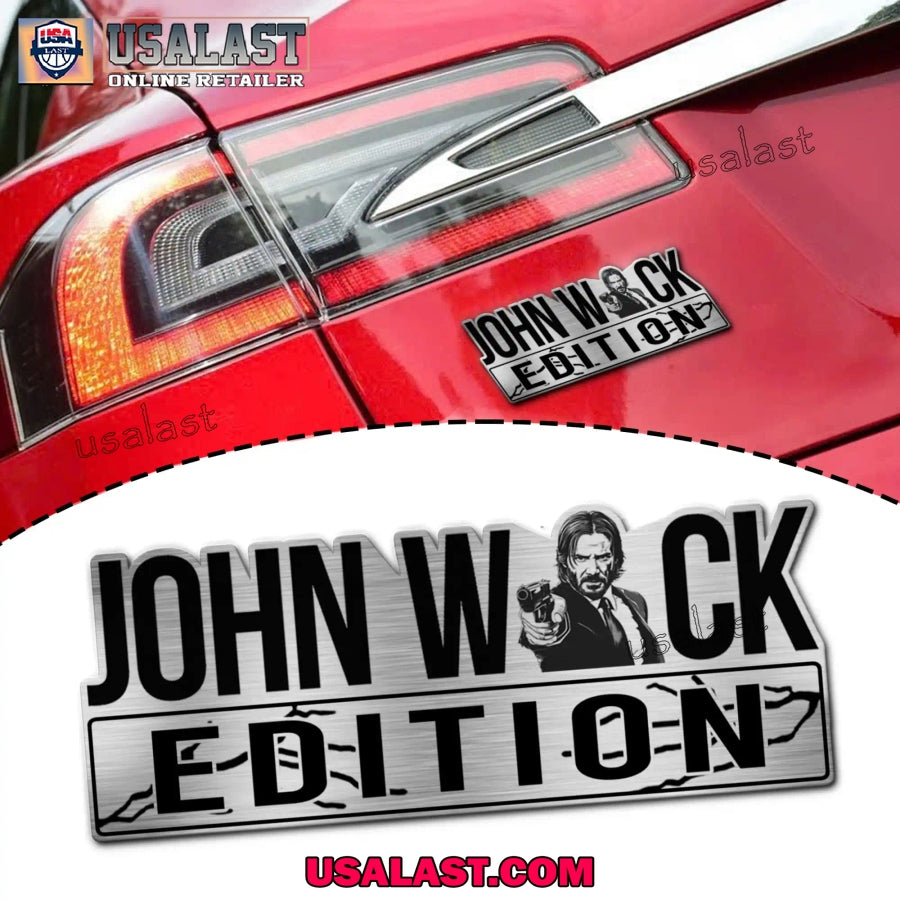 John Wick Edition Custom 3D Car Badge Sticker - Adult & Kids T-Shirts, Sweatshirts & Hoodies apparel design preview 1