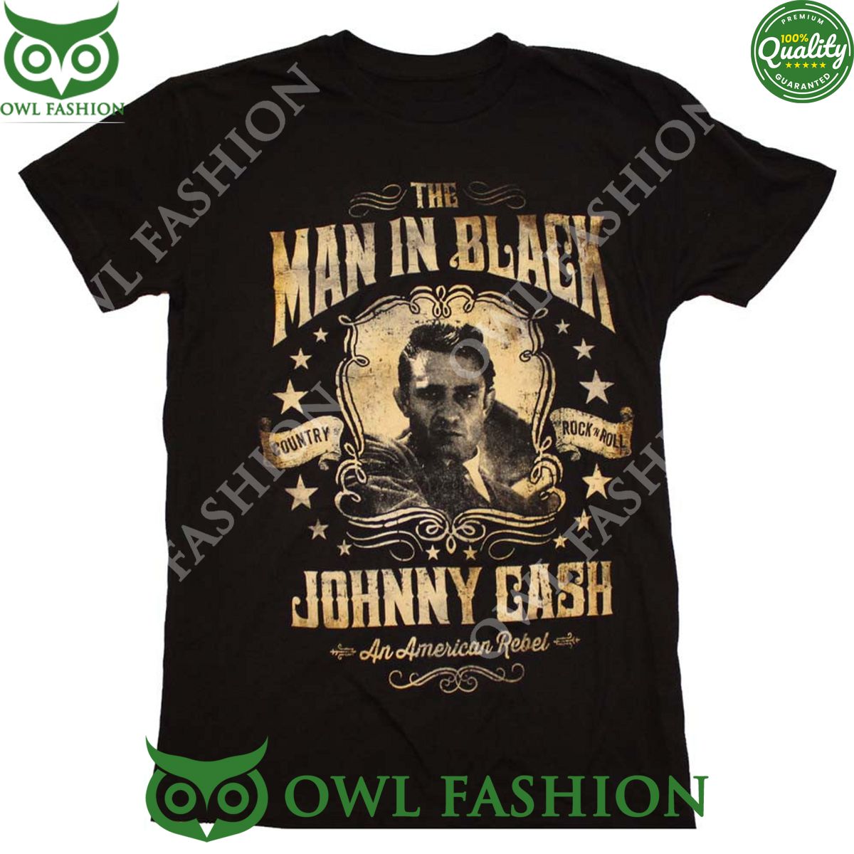 Johnny Cash A Portrait Man in Black Country Rock and - Adult & Kids T-Shirts, Sweatshirts & Hoodies apparel design preview 1