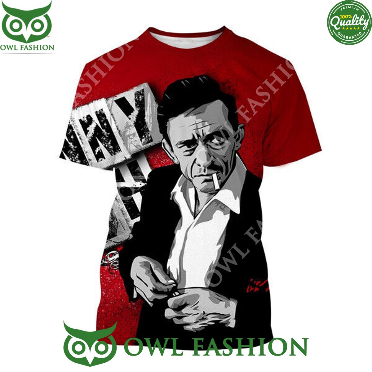 Johnny Cash Smoking Black for the Man in - Adult & Kids T-Shirts, Sweatshirts & Hoodies apparel design preview 1