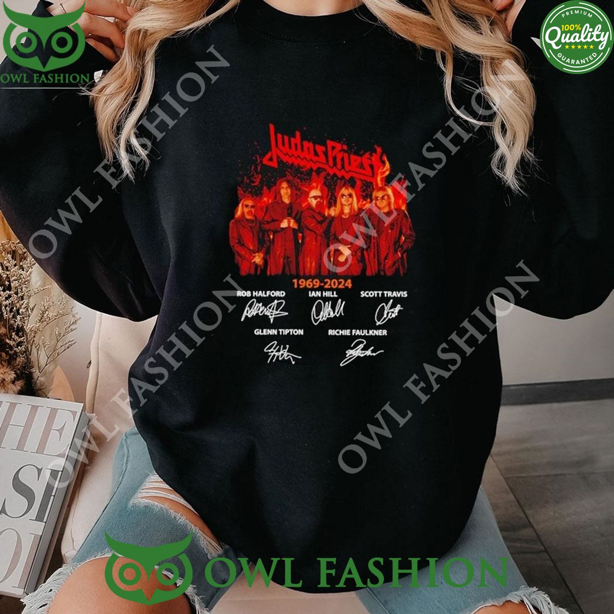 Judas Priest 1969 2024 Signatures 2D - Adult & Kids T-Shirts, Sweatshirts & Hoodies apparel design preview 1