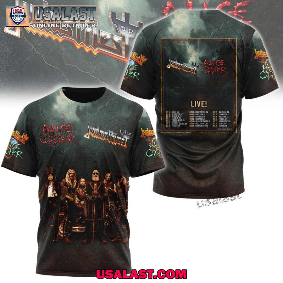 Judas Priest Alice Cooper Live 2025 Tour 3D - Adult & Kids T-Shirts, Sweatshirts & Hoodies apparel design preview 1