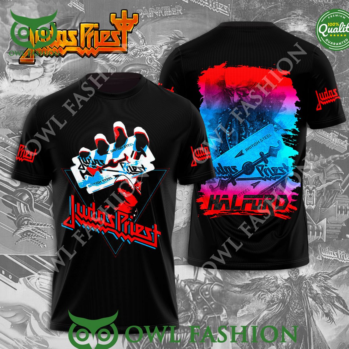 Judas Priest Rob Halford Breaking The Law 3d - Adult & Kids T-Shirts, Sweatshirts & Hoodies apparel design preview 1