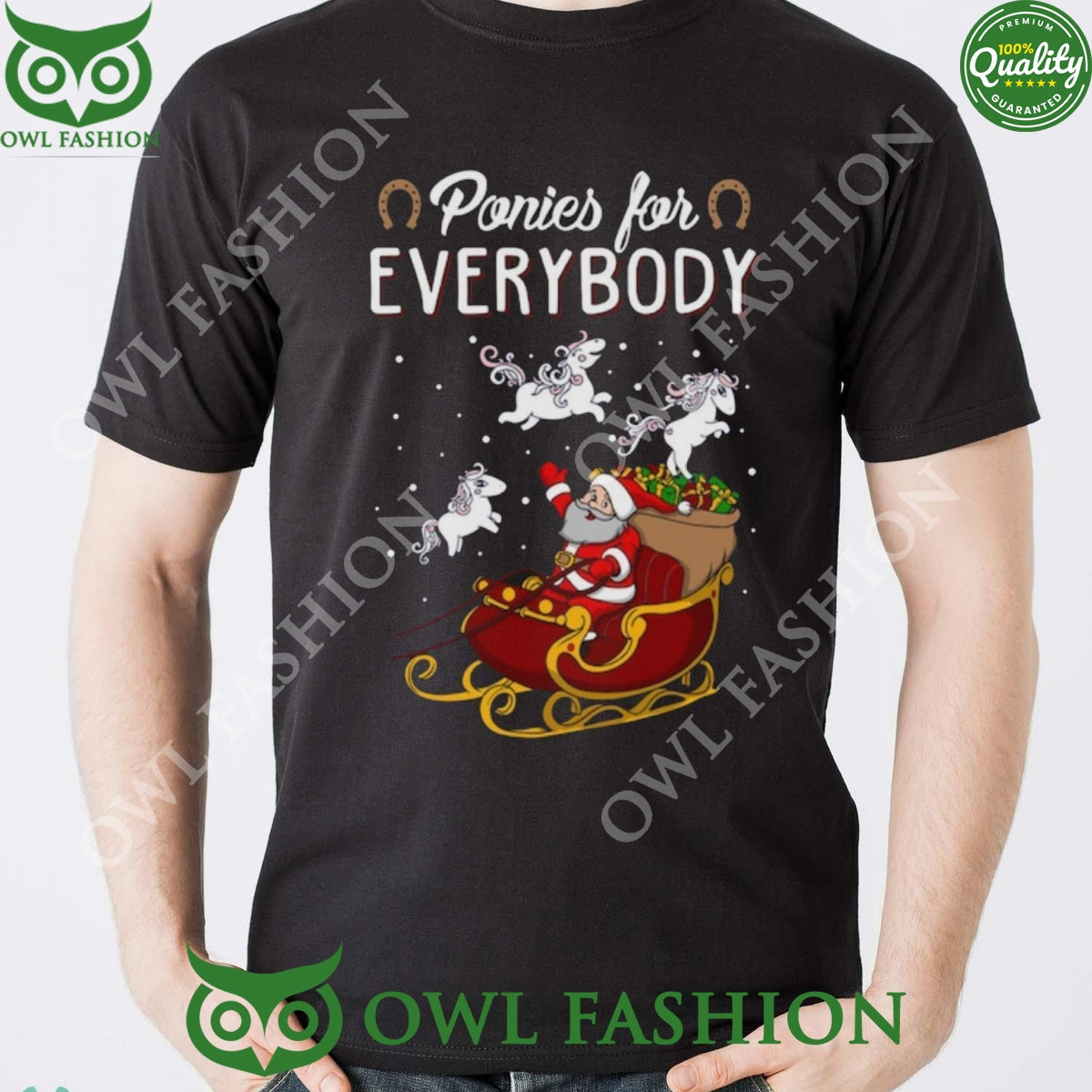 Ponies for Everybody Horse Santa Claus Ugly Sweater - Adult & Kids T-Shirts, Sweatshirts & Hoodies apparel design preview 1