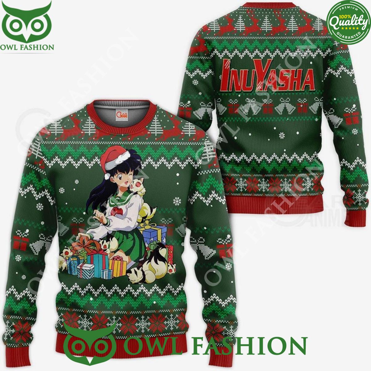 Kagome Ugly Christmas Sweater Jumper Inuyasha Xmas - Adult & Kids T-Shirts, Sweatshirts & Hoodies apparel design preview 1