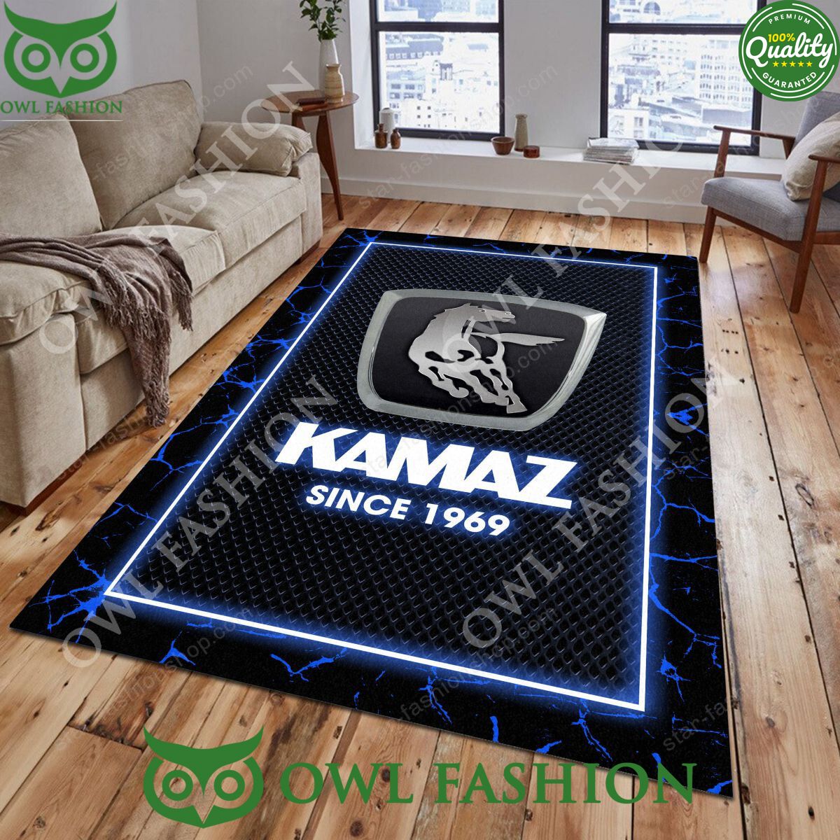 Kamaz SUV Russia Manufacturer Carpet Rug - Adult & Kids T-Shirts, Sweatshirts & Hoodies apparel design preview 1
