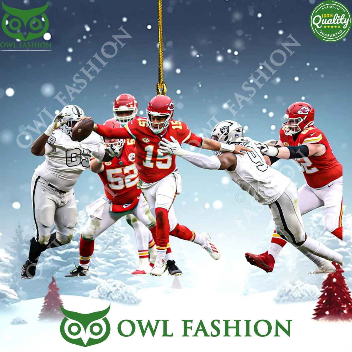Kansas City Chiefs Battle with Raiders football - Adult & Kids T-Shirts, Sweatshirts & Hoodies apparel design preview 1