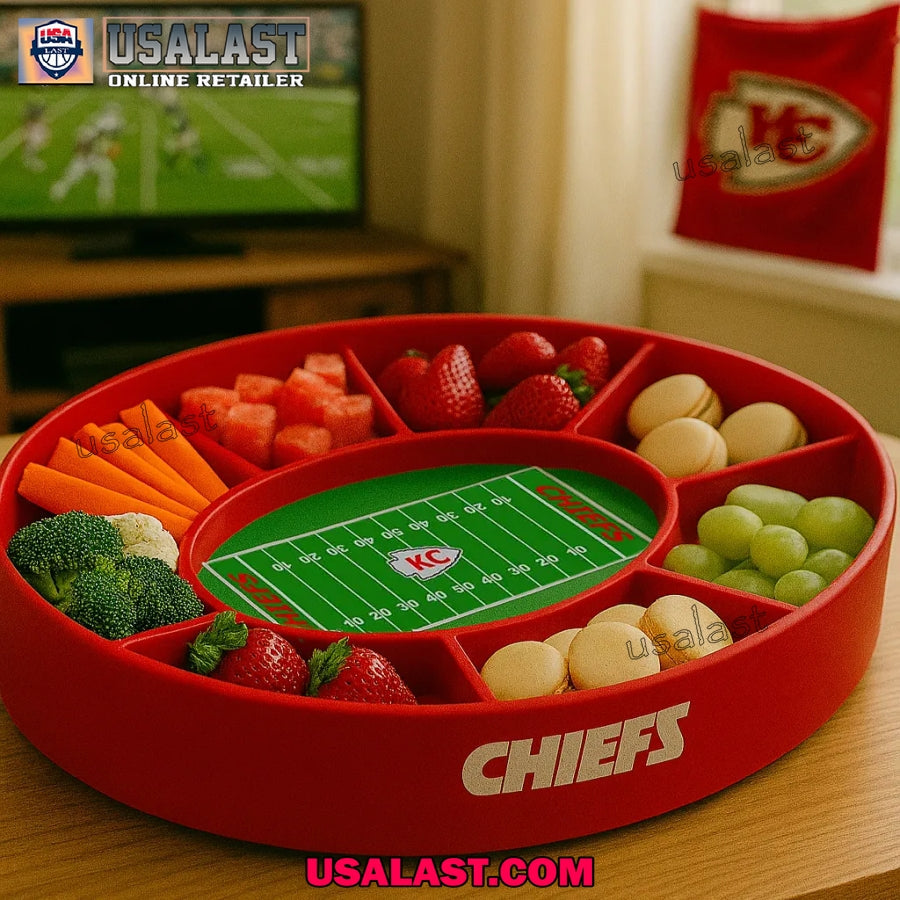 Kansas City Chiefs Football Party Snack Food Tray, - Adult & Kids T-Shirts, Sweatshirts & Hoodies apparel design preview 1