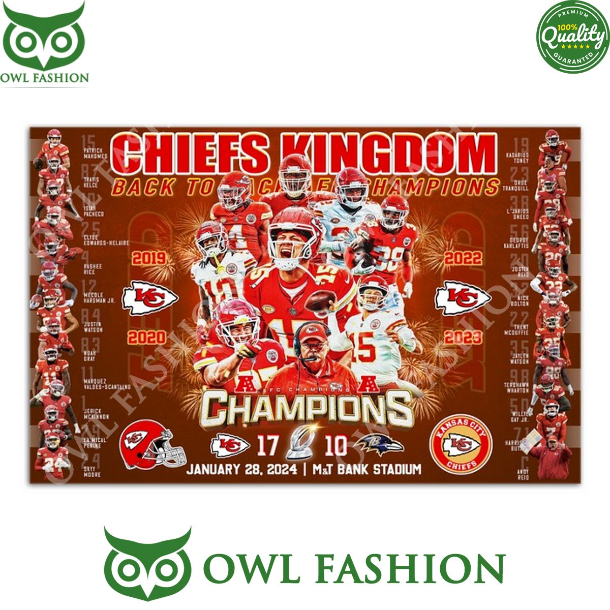Kansas City Chiefs Kingdom back to Champions 4th time - Adult & Kids T-Shirts, Sweatshirts & Hoodies apparel design preview 1