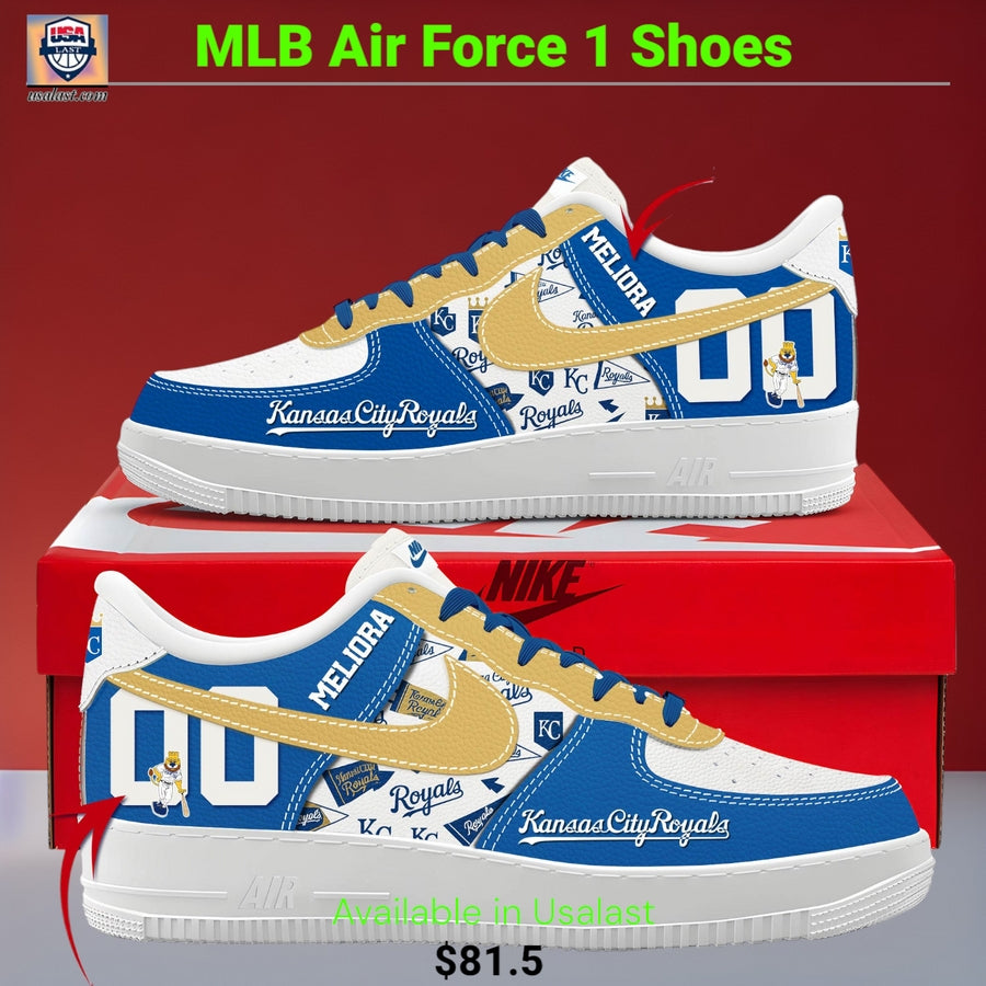 Kansas City Royals Personalized Air Force 1 Shoes - Adult & Kids T-Shirts, Sweatshirts & Hoodies apparel design preview 1