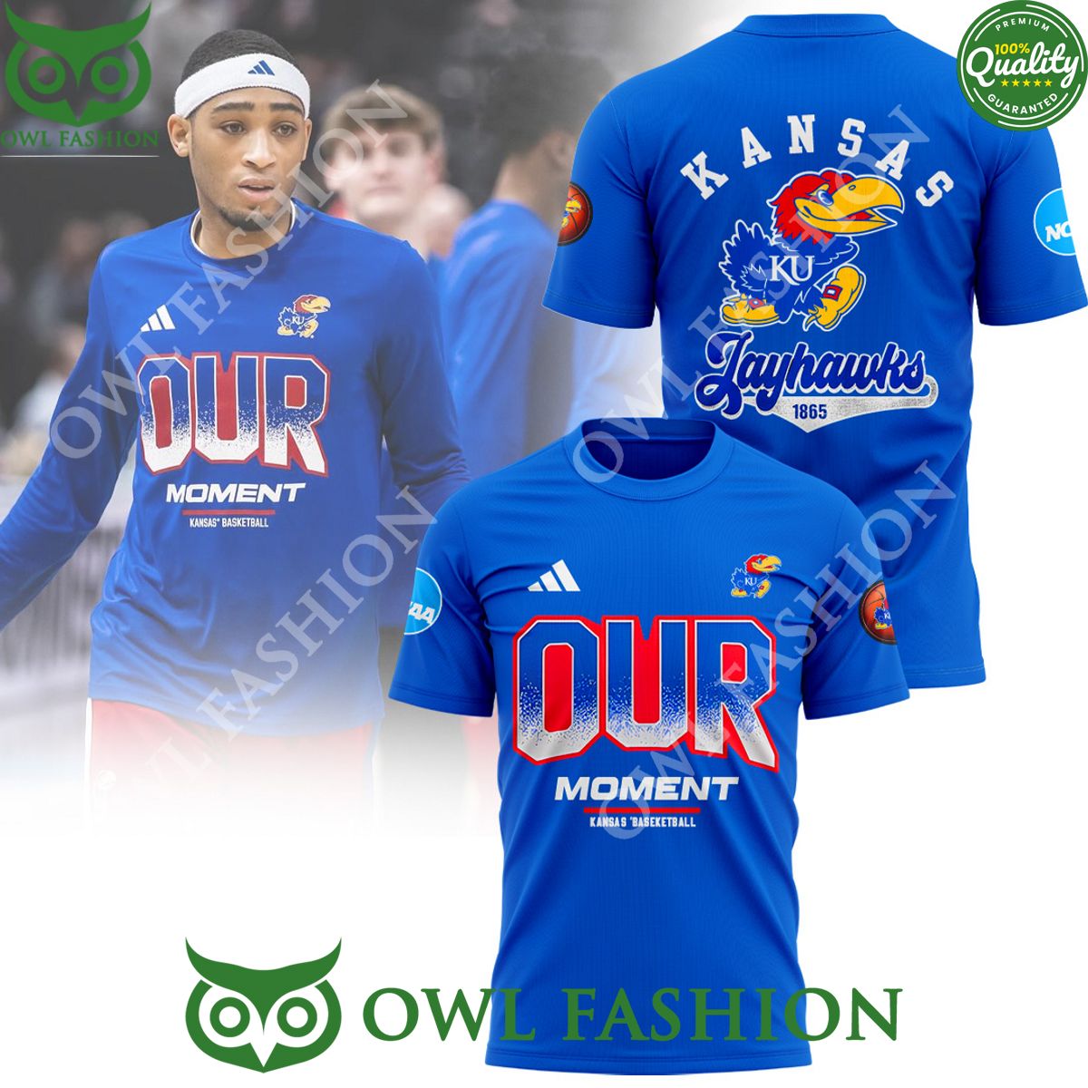 Kansas Jayhawks 1865 Mens Basketball OUR Moment NCAA - Adult & Kids T-Shirts, Sweatshirts & Hoodies apparel design preview 1