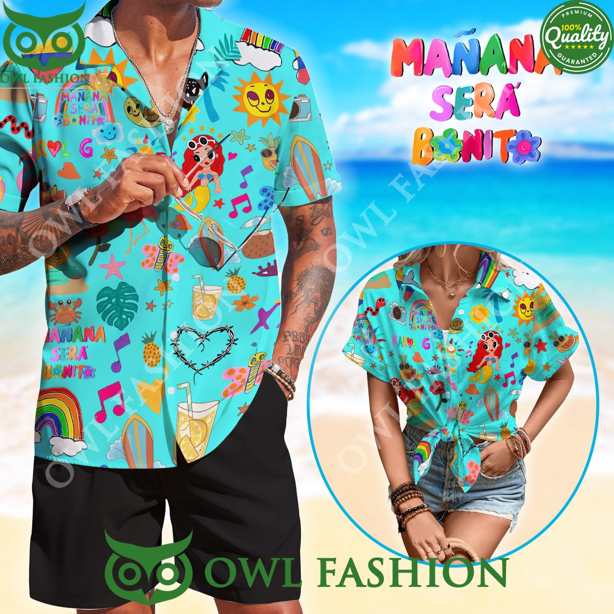 Karol G Manana Sera Bonito Cute Hawaiian - Adult & Kids T-Shirts, Sweatshirts & Hoodies apparel design preview 1